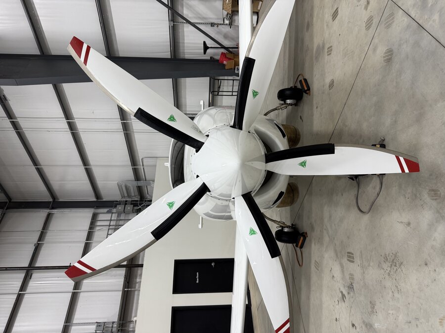 5-blade MT propeller detail on Garrett TPE-331-6 powered Lancair IV-P N331TP